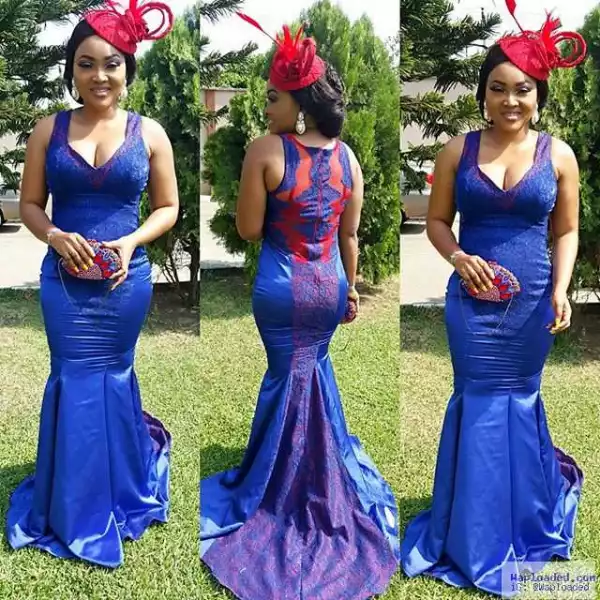 Mercy Aigbe rocks another stunning outfit to a wedding